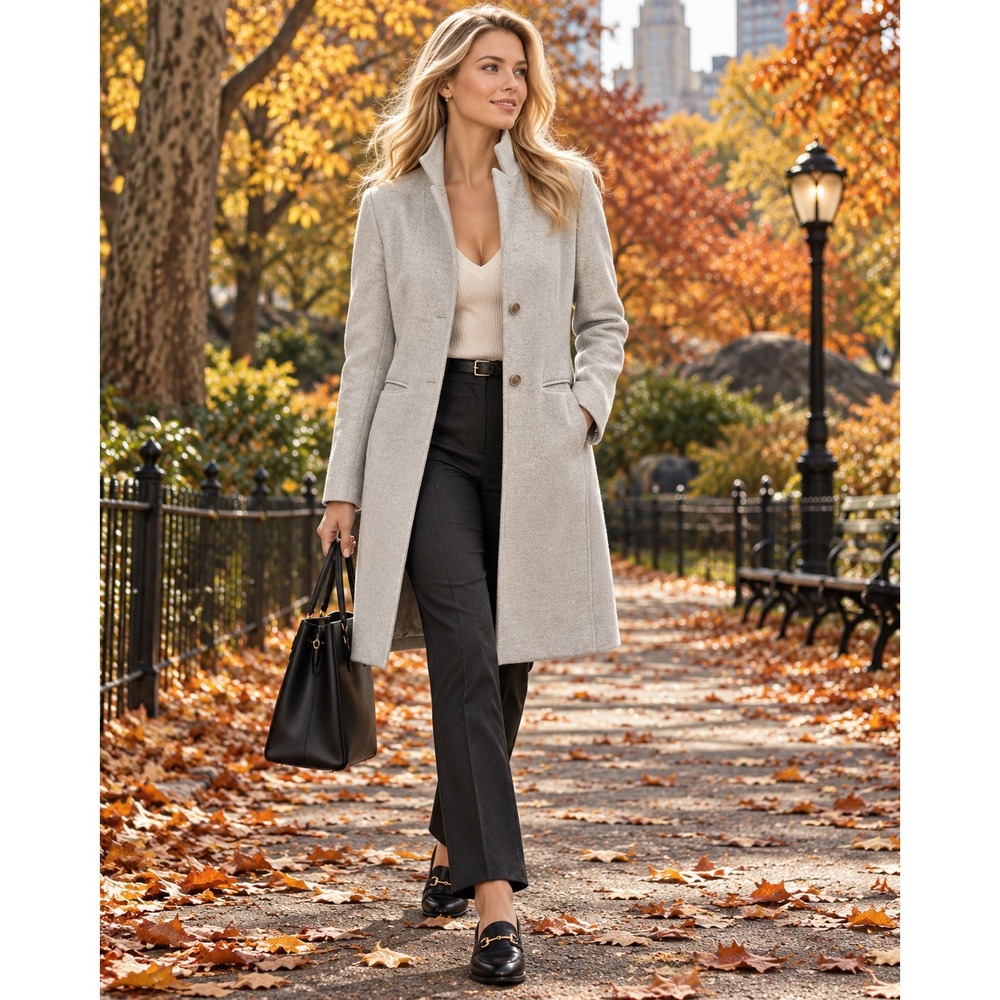 New Look Longline Minimalistic Overcoat Womens 0 Grey Capsule Business